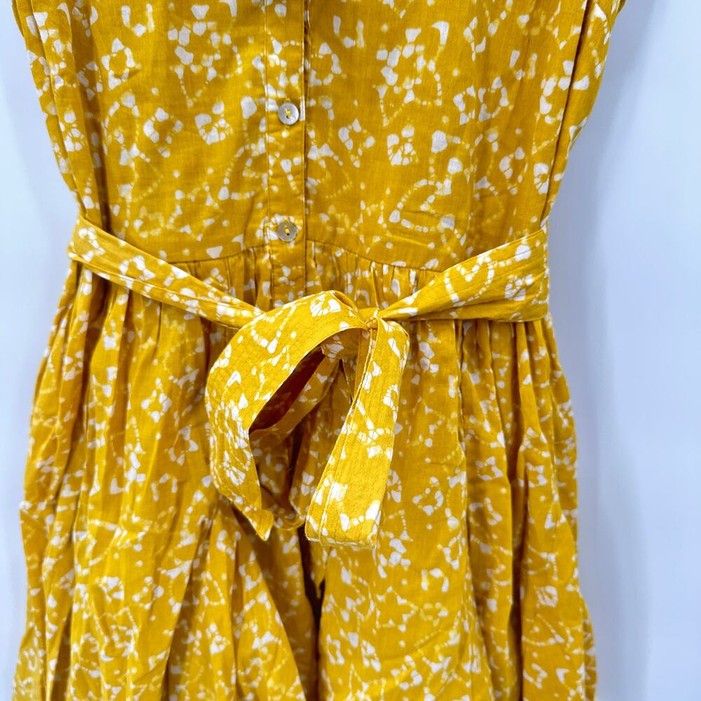 CLEOBELLA NWT Zia Organic CottonRuffle Tie Waist Mini Dress in Mustard // S - Picture 12 of 16